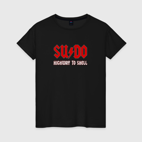 Женская футболка хлопок SUDO. Highway to shell, цвет черный