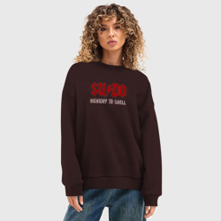 Женский свитшот oversize без начеса хлопок Sudo. Highway to shell - фото 2