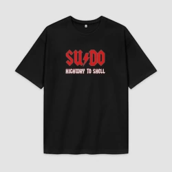Мужская футболка Oversize хлопок premium Sudo. Highway to shell