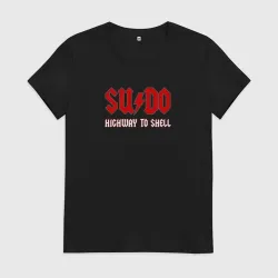 Женская футболка хлопок Sudo. Highway to shell