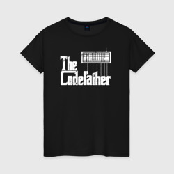 Женская футболка хлопок The Codefather. Кодный отец