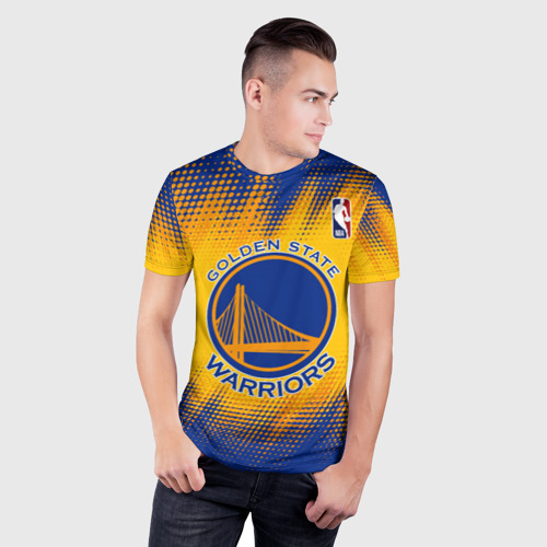 Мужская футболка 3D Slim Golden State Warriors, цвет 3D печать - фото 3