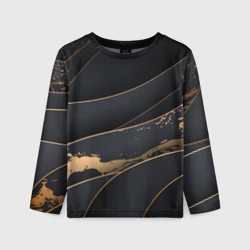 Детский лонгслив 3D Black gold