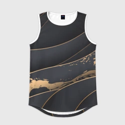 Мужская спортивная майка 3D Black gold