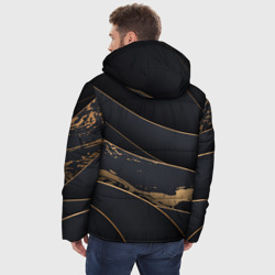 Куртка с принтом Black gold для мужчины, вид на модели сзади №2. Цвет основы: черный