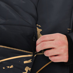 Куртка с принтом Black gold для мужчины, вид на модели спереди №3. Цвет основы: черный