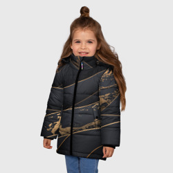 Зимняя куртка для девочек 3D Black gold - фото 2