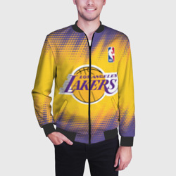 Мужской бомбер 3D Los Angeles Lakers - фото 2