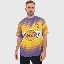 Мужская футболка oversize 3D Los Angeles Lakers - фото 2