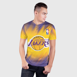 Мужская футболка 3D Slim Los Angeles Lakers - фото 2