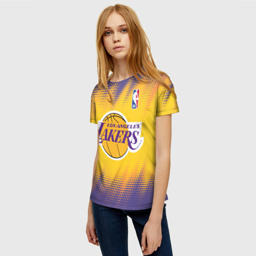 Женская футболка 3D Los Angeles Lakers, цвет 3D печать - фото 3