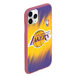 Чехол для iPhone 11 Pro Max матовый Los Angeles Lakers - фото 2