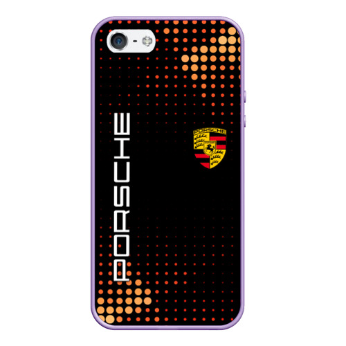 Чехол для iPhone 5/5S матовый Porsche, цвет светло-сиреневый