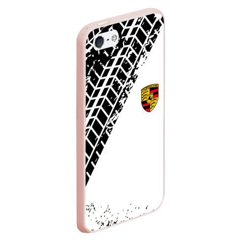 Чехол для iPhone 5/5S матовый Porsche, цвет светло-розовый - фото 3