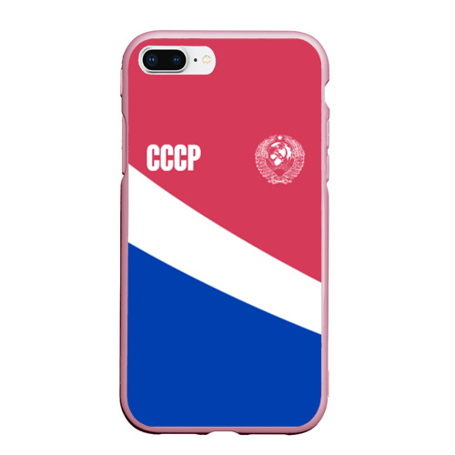 Чехол для iPhone 7Plus/8 Plus матовый с принтом СССР, вид спереди #2