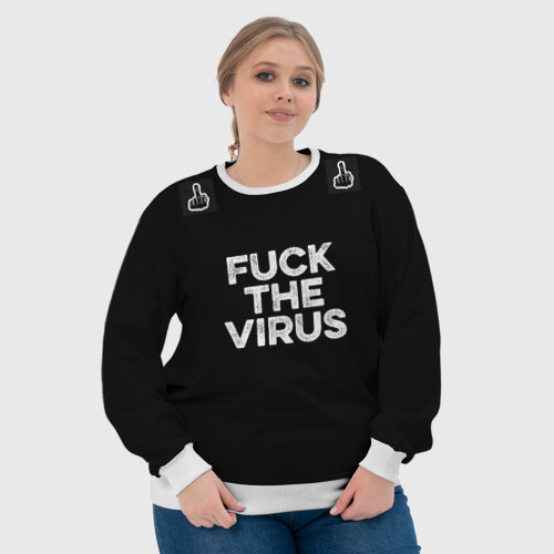 Женский свитшот 3D Fuck virus, цвет 3D печать - фото 6