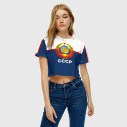 Женская футболка Crop-top 3D СССР герб - фото 2