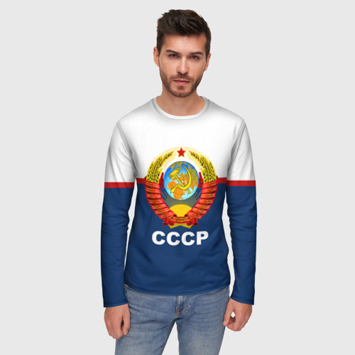 Мужской лонгслив 3D СССР герб, цвет 3D печать - фото 3