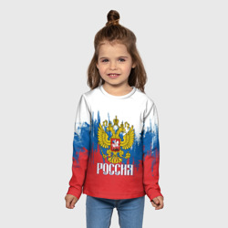 Детский лонгслив 3D Россия триколор - фото 2