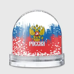 Игрушка Снежный шар Россия триколор