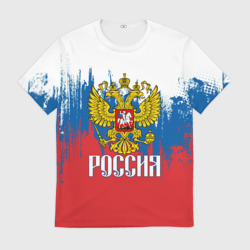 Мужская футболка 3D Россия триколор