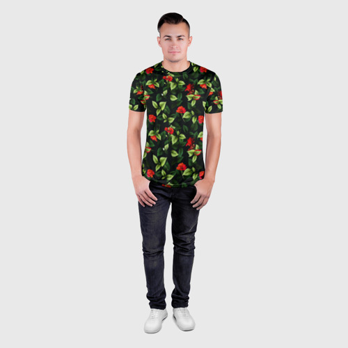 Мужская футболка 3D Slim Цветочный сад, цвет 3D печать - фото 4