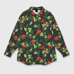 Женская рубашка oversize 3D Цветочный сад