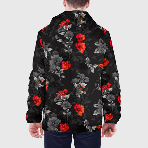 Мужская куртка 3D Красные цветы, цвет 3D печать - фото 5