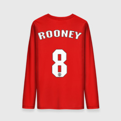Лонгслив с принтом Манчестер Юнайтед Rooney для мужчины, вид сзади №1. Цвет основы: белый