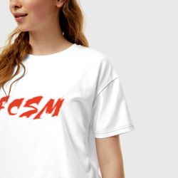 Женская футболка хлопок Oversize FCSM - фото 2