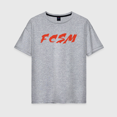 Женская футболка хлопок Oversize с принтом FCSM, вид спереди #2
