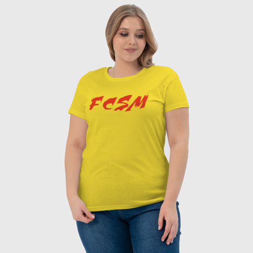 Женская футболка хлопок с принтом FCSM, фото #4