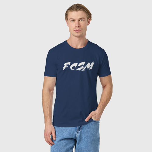 Мужская футболка хлопок FCSM, цвет темно-синий - фото 3