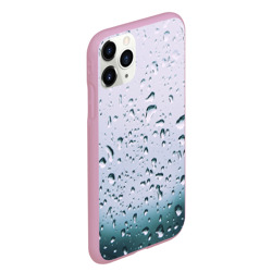 Чехол для iPhone 11 Pro Max матовый Капли окно стекло дождь серо - фото 2