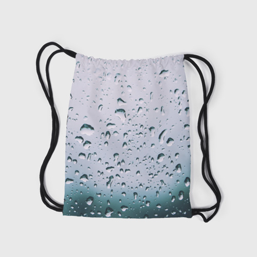 Рюкзак-мешок 3D Капли окно стекло дождь серо - фото 7