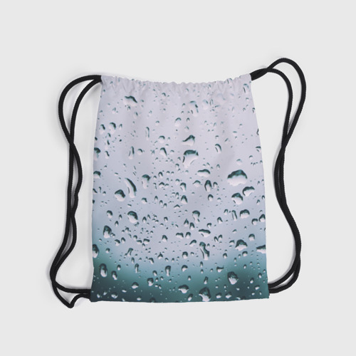 Рюкзак-мешок 3D Капли окно стекло дождь серо - фото 6