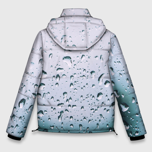 Мужская зимняя куртка 3D Капли окно стекло дождь серо, цвет черный - фото 2