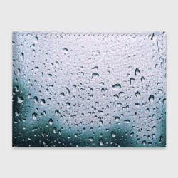 Обложка для студенческого билета Капли окно стекло дождь серо