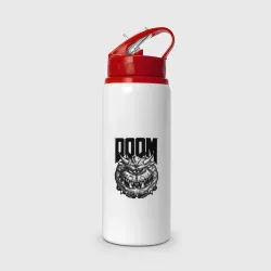 Бутылка для воды с трубочкой Какодемон Дум Doom eternal