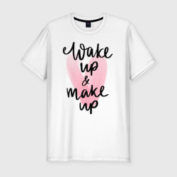 Мужская футболка хлопок Slim Wake up & Make up