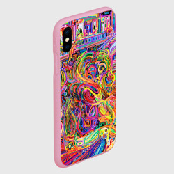 Чехол для iPhone XS Max матовый Неоновые линии абстракция - фото 2