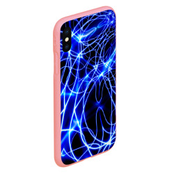 Чехол для iPhone XS Max матовый Абстракция синее свечение - фото 2