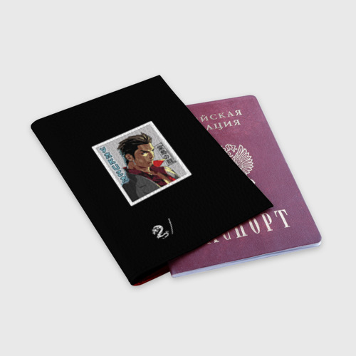 Обложка для паспорта матовая кожа Yakuza Дракон Додзимы, цвет красный - фото 3