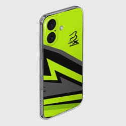 Чехол для iPhone 16 силиконовый с защитой камеры Форма для мотокросса FOX - фото 2