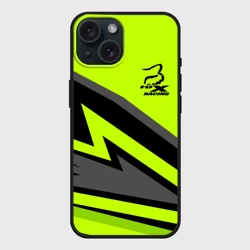 Чехол силиконовый для Apple iPhone 15 матовый Форма для мотокросса FOX