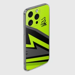 Чехол для iPhone 15 Pro силиконовый с защитой камеры Форма для мотокросса FOX - фото 2