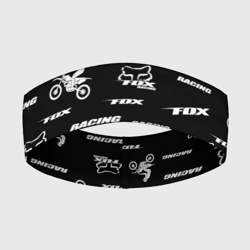 Повязка на голову с принтом Форма для мотокросса FOX motocross FOX, вид спереди №1