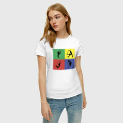 Женская футболка хлопок Трюковый самокат фристайл - фото 2