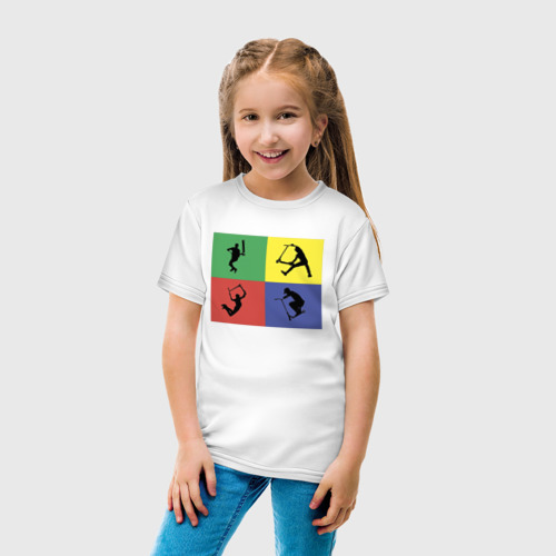 Детская футболка хлопок Трюковый самокат фристайл, цвет белый - фото 5