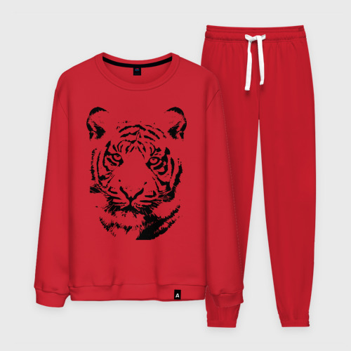 Мужской костюм хлопок Тигр, цвет красный